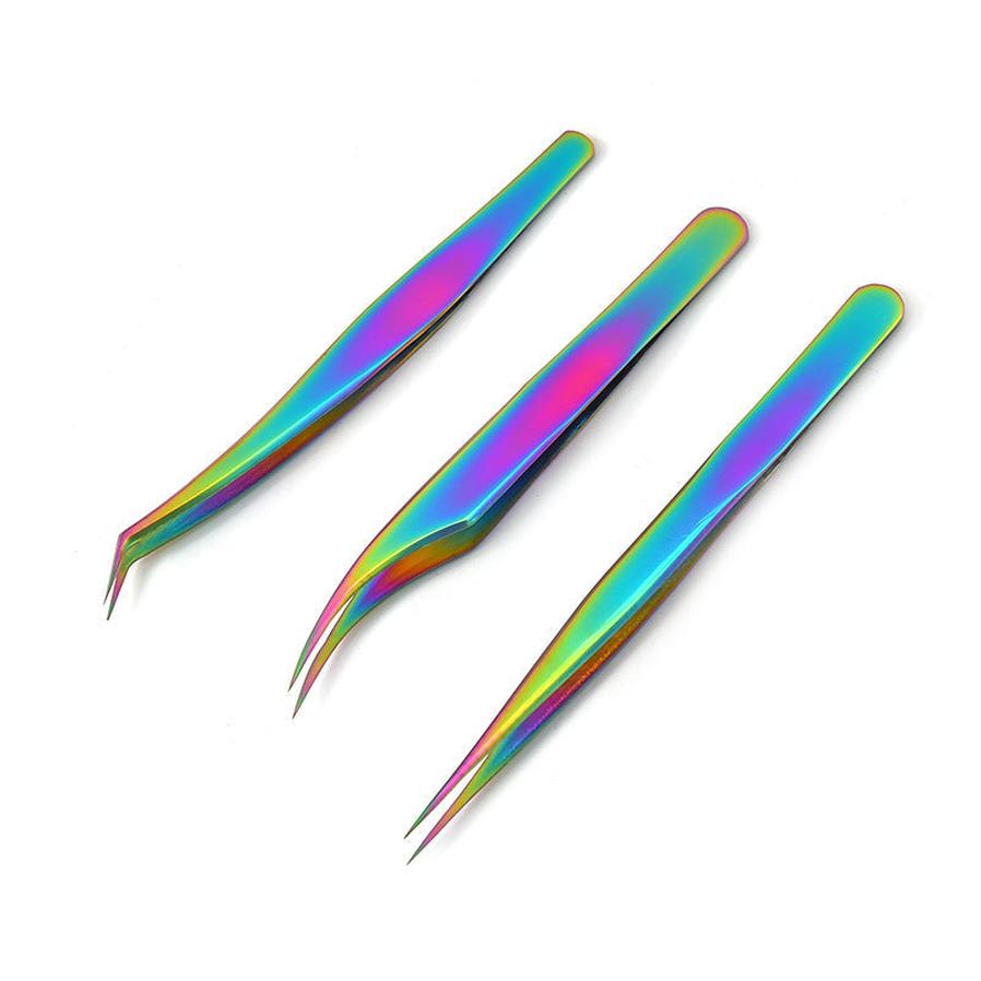 HKM-261267 Elegant Stainless Steel Eyelash Tweezers Curler Set - 3 Unique Clips