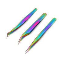 HKM-261267 Elegant Stainless Steel Eyelash Tweezers Curler Set - 3 Unique Clips