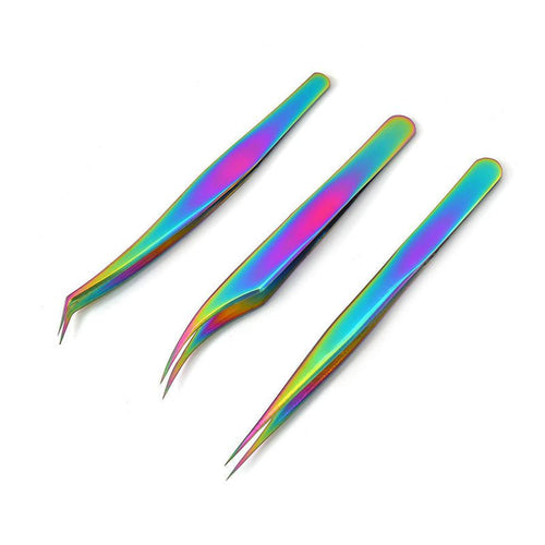 HKM-261267 Elegant Stainless Steel Eyelash Tweezers Curler Set - 3 Unique Clips