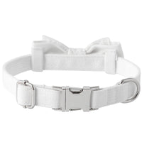 HKM-2612925 Monochrome White Pet Bow Tie Collar for Dogs - Adjustable Sizes Available