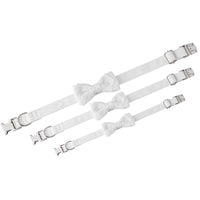 HKM-2612925 Monochrome White Pet Bow Tie Collar for Dogs - Adjustable Sizes Available