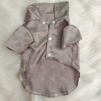 HKM-2613309 Casual Polyester Shirt for Pets in White, Gray, and Pink - Sizes S to XXL