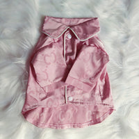 HKM-2613309 Casual Polyester Shirt for Pets in White, Gray, and Pink - Sizes S to XXL
