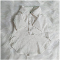 HKM-2613309 Casual Polyester Shirt for Pets in White, Gray, and Pink - Sizes S to XXL