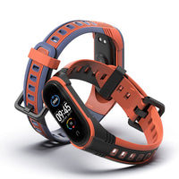 HKM-261459 Two-Tone Silicone Wristband for Xiaomi Bracelet 3/4 - Waterproof, TPU Strap & PC Buckle, Touch + Button Operation