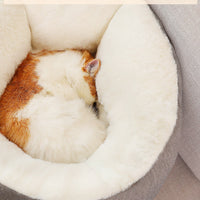 HKM-2614973 Plush Semi-Enclosed Cat Nest with Rabbit Ears - Warm and Cozy Design