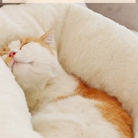 HKM-2614973 Plush Semi-Enclosed Cat Nest with Rabbit Ears - Warm and Cozy Design