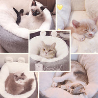 HKM-2614973 Plush Semi-Enclosed Cat Nest with Rabbit Ears - Warm and Cozy Design