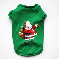 HKM-2615101 Festive Dog Apparel for Christmas - Santa Claus & Snowman Styles in Green and Red