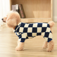 HKM-2615485 Four-Legged Cashmere Lamb Fleece Pet Clothing in Checkerboard Patterns