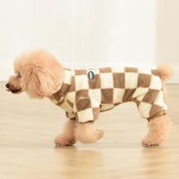 HKM-2615485 Four-Legged Cashmere Lamb Fleece Pet Clothing in Checkerboard Patterns