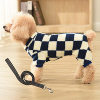 HKM-2615485 Four-Legged Cashmere Lamb Fleece Pet Clothing in Checkerboard Patterns