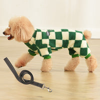 HKM-2615485 Four-Legged Cashmere Lamb Fleece Pet Clothing in Checkerboard Patterns