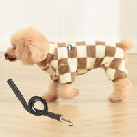 HKM-2615485 Four-Legged Cashmere Lamb Fleece Pet Clothing in Checkerboard Patterns