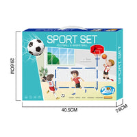 HKM-261587 2 in 1 Sports Set: Football Gate & Basketball Hoop for Indoor/Outdoor Play, Ages 2-7