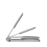 HKM-261651 Magnetic Wireless Charger with Lazy Bracket for Mobile Phones - Silver, Compact Desktop Charging Base
