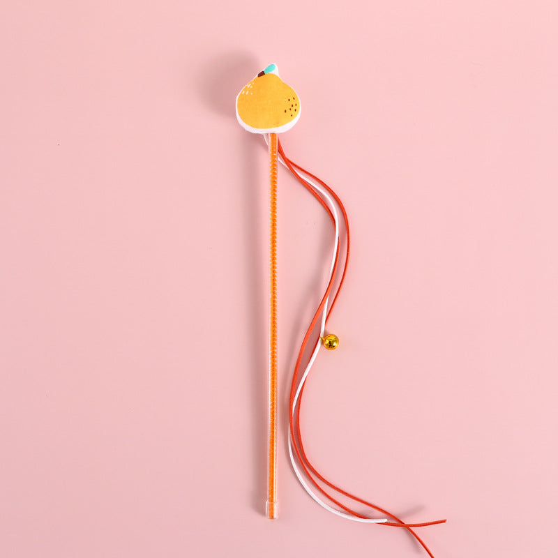 HKM-2617533 Boredom-Busting Funny Cat Stick with Sounding Bells and Colorful Fruit Shapes