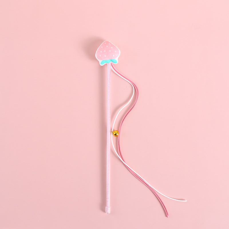 HKM-2617533 Boredom-Busting Funny Cat Stick with Sounding Bells and Colorful Fruit Shapes