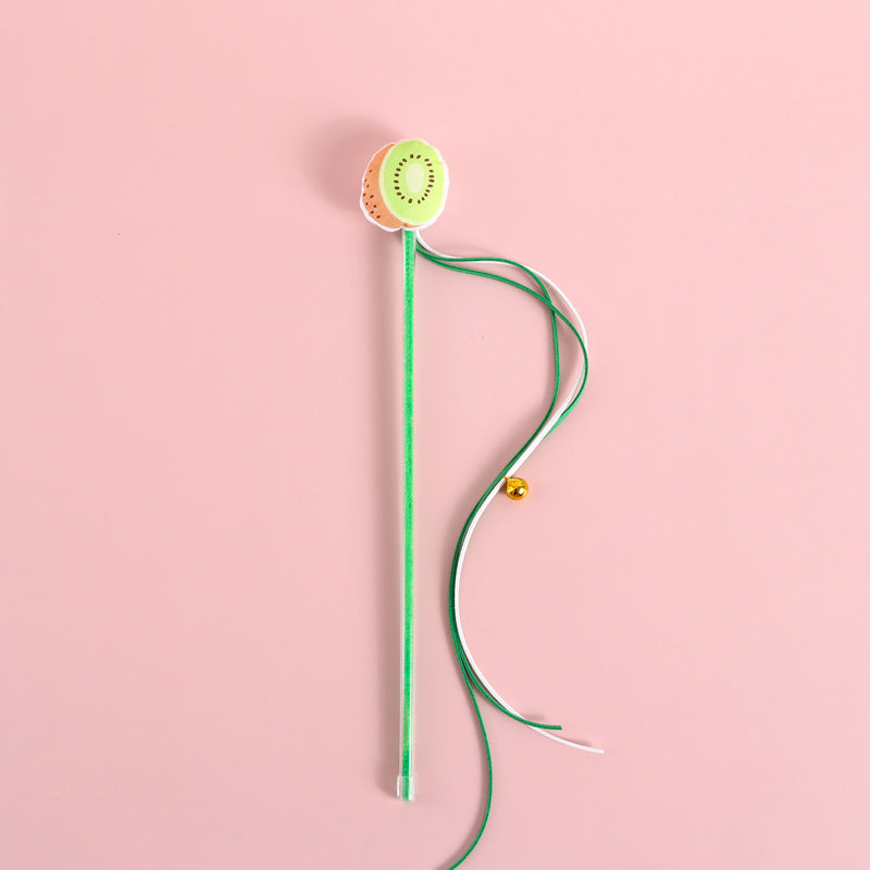HKM-2617533 Boredom-Busting Funny Cat Stick with Sounding Bells and Colorful Fruit Shapes