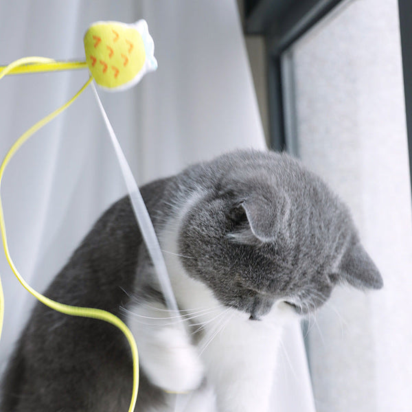 HKM-2617533 Boredom-Busting Funny Cat Stick with Sounding Bells and Colorful Fruit Shapes