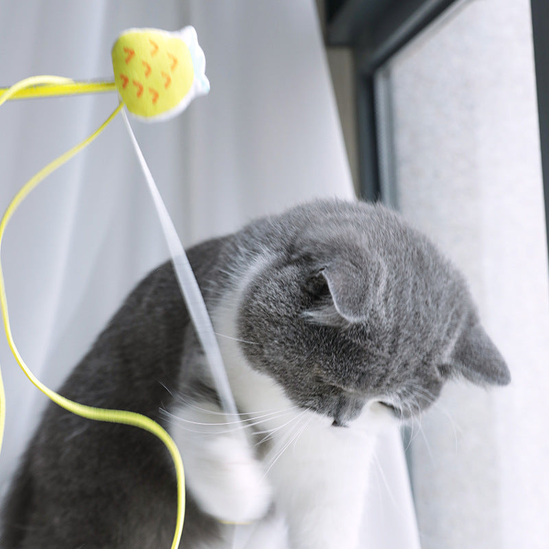 HKM-2617533 Boredom-Busting Funny Cat Stick with Sounding Bells and Colorful Fruit Shapes