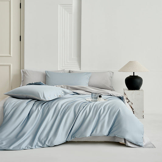 HKM-261779 Solid Color Pure Cotton Four Seasons Bedding Set – 4-Piece Quilt Cover, Bed Sheet, and Pillowcases