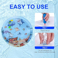 HKM-2618173 Upgraded Cat Water Play Mat with Anti-Scratch Design and Inflator - Interactive Sensory Fun for Cats and Small Pets