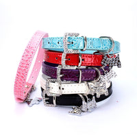 HKM-2618685 Patterned Puppy Charm Pet Collar - Blue, Black, White, Red, Pink - Sizes S, M, L