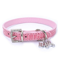 HKM-2618685 Patterned Puppy Charm Pet Collar - Blue, Black, White, Red, Pink - Sizes S, M, L