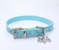 HKM-2618685 Patterned Puppy Charm Pet Collar - Blue, Black, White, Red, Pink - Sizes S, M, L