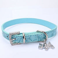 HKM-2618685 Patterned Puppy Charm Pet Collar - Blue, Black, White, Red, Pink - Sizes S, M, L