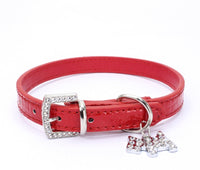 HKM-2618685 Patterned Puppy Charm Pet Collar - Blue, Black, White, Red, Pink - Sizes S, M, L