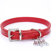 HKM-2618685 Patterned Puppy Charm Pet Collar - Blue, Black, White, Red, Pink - Sizes S, M, L