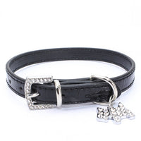 HKM-2618685 Patterned Puppy Charm Pet Collar - Blue, Black, White, Red, Pink - Sizes S, M, L