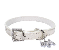 HKM-2618685 Patterned Puppy Charm Pet Collar - Blue, Black, White, Red, Pink - Sizes S, M, L