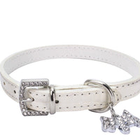 HKM-2618685 Patterned Puppy Charm Pet Collar - Blue, Black, White, Red, Pink - Sizes S, M, L