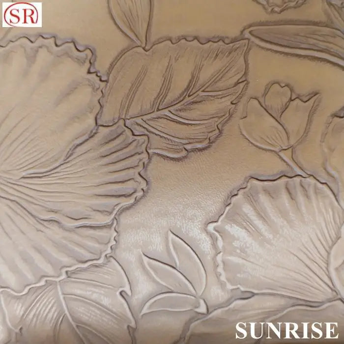 HKM-261971 0.8MM Rose Pattern PU Faux Leather Fabric for Table Mats, Furniture, Clothing, and Wallpaper