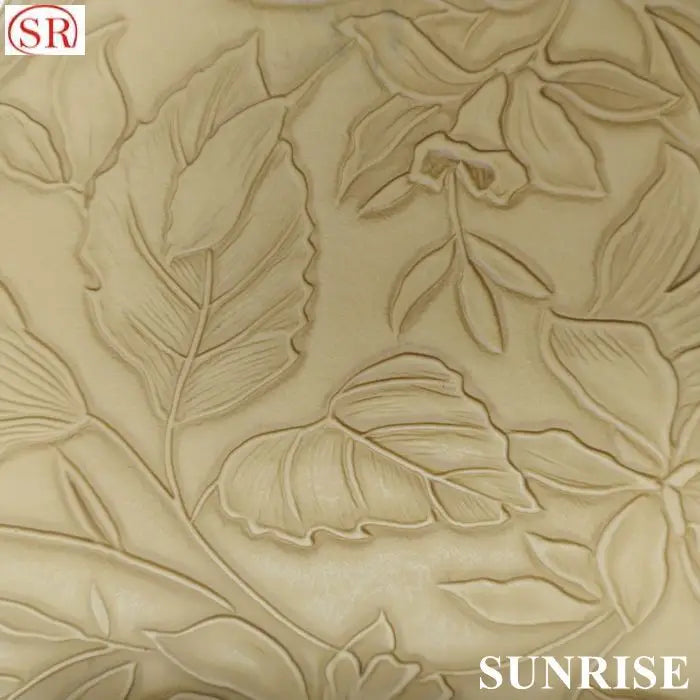 HKM-261971 0.8MM Rose Pattern PU Faux Leather Fabric for Table Mats, Furniture, Clothing, and Wallpaper