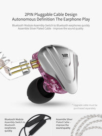 HKM-261971 KZ ZSX Terminator 12-Unit Hybrid Earphones with 3.5mm L-Bend Connector
