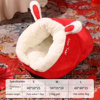 HKM-2620733 Cozy Warm Velvet Padded Dog Nest in Various Colors and Sizes