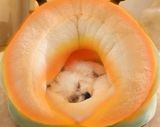 HKM-2620733 Cozy Warm Velvet Padded Dog Nest in Various Colors and Sizes