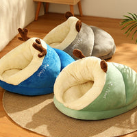 HKM-2620733 Cozy Warm Velvet Padded Dog Nest in Various Colors and Sizes
