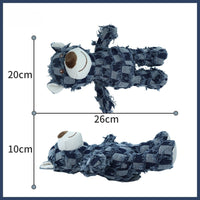 HKM-2621501 Dark Gray Plush Squeegee Pet Toy for Teeth Cleaning - Ideal for Dogs and Puppies