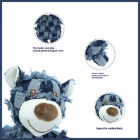 HKM-2621501 Dark Gray Plush Squeegee Pet Toy for Teeth Cleaning - Ideal for Dogs and Puppies