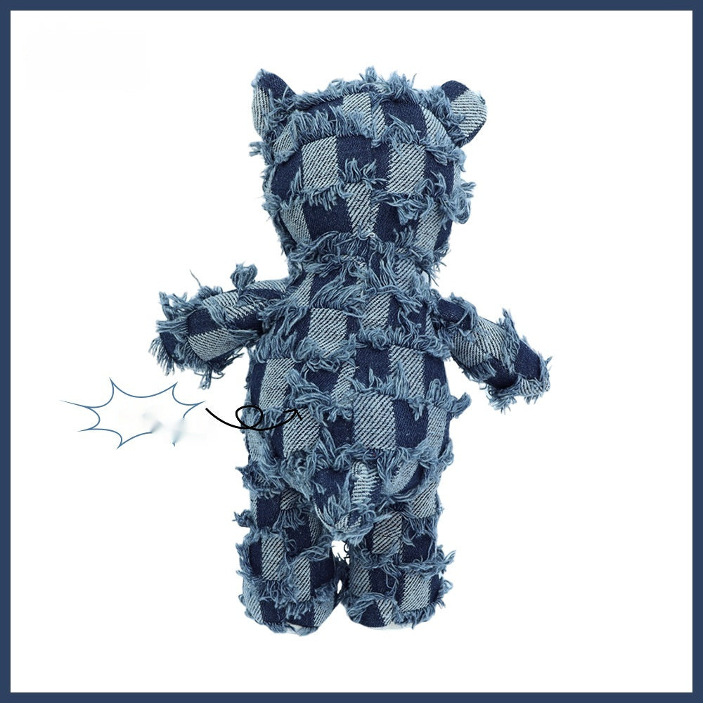 HKM-2621501 Dark Gray Plush Squeegee Pet Toy for Teeth Cleaning - Ideal for Dogs and Puppies