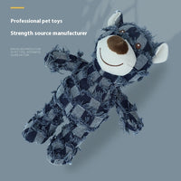 HKM-2621501 Dark Gray Plush Squeegee Pet Toy for Teeth Cleaning - Ideal for Dogs and Puppies