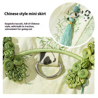 HKM-2621757 Chinese Style Bamboo Leaf Couple Skirt for Hairless Cats, Woven Fabric, Multiple Sizes