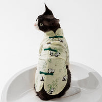 HKM-2621757 Chinese Style Bamboo Leaf Couple Skirt for Hairless Cats, Woven Fabric, Multiple Sizes