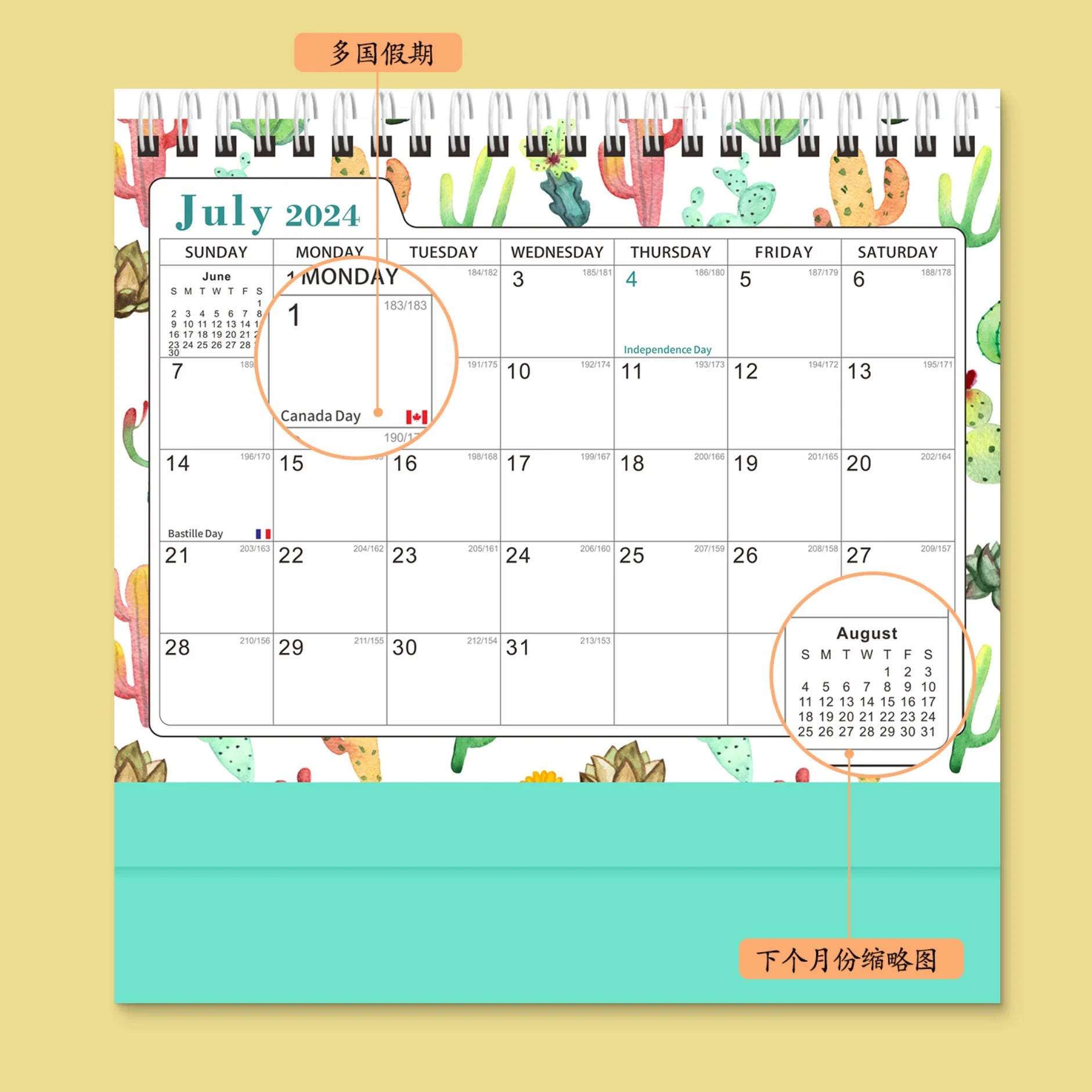 HKM-262227 2025 Custom Solid Daily Desk Calendar - Portable DIY Planner for Organising Notes and Schedules