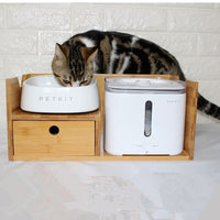 HKM-2622525 Automatic White Pet Drinking Fountain for Cats - Plastic, 2nd Generation Tray